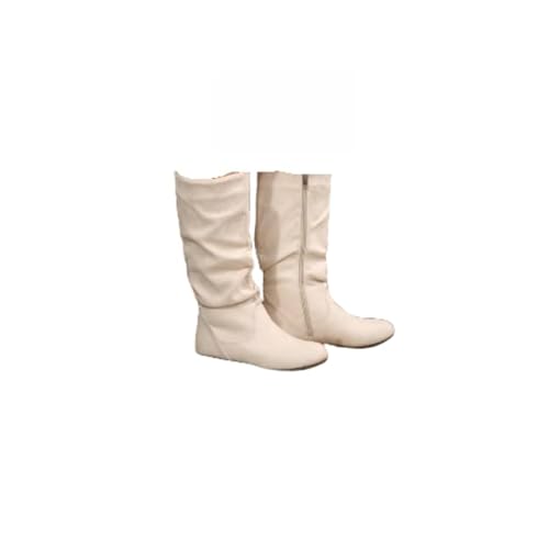JXpxbao Plateau Schuhe Damen Modische Overknee Stiefel Reißverschluss. Mit Dicker Sohle, Klobigem Absatz (Cremefarben,38) von JXpxbao
