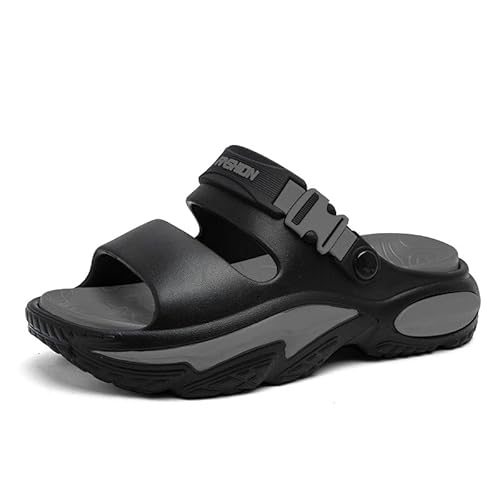 JXpxbao Recovery Sandalen Herren Bequeme Plantarfasziitis Schlappen Orthopädische Offene Zehen Sport Latschen Leicht rutschfest Badelatschen Badeschlappen Sommer Strand Badesandalen (Schwarz,39) von JXpxbao