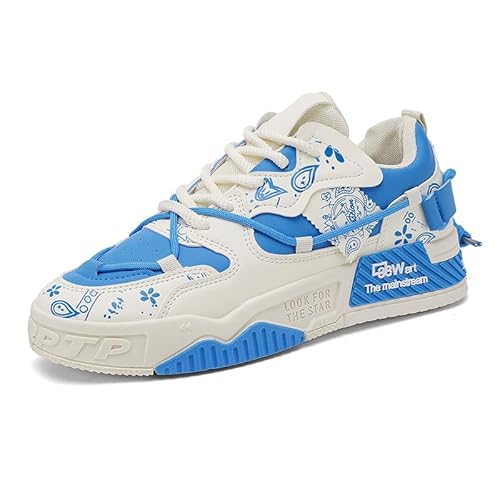 JXpxbao Retro Herren Sneaker Skateboardschuhe Laufschuhe Turnschuhe Mit Luftpolster Walkingschuhe Skateboardschuhe Sportschuhe (Blau,40.5) von JXpxbao