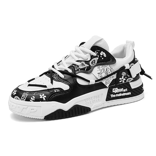 JXpxbao Retro Herren Sneaker Skateboardschuhe Laufschuhe Turnschuhe Mit Luftpolster Walkingschuhe Skateboardschuhe Sportschuhe (Schwarz,39 1/9) von JXpxbao