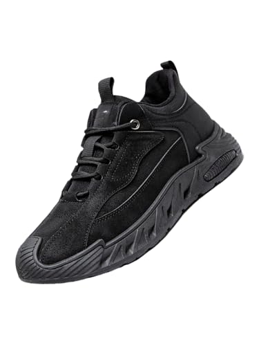 JXpxbao Retro-Langlaufschuhe Herren leichte atmungsaktive rutschfeste Laufschuhe Outdoor Fitness Straßenlaufschuhe (schwarz,43) von JXpxbao