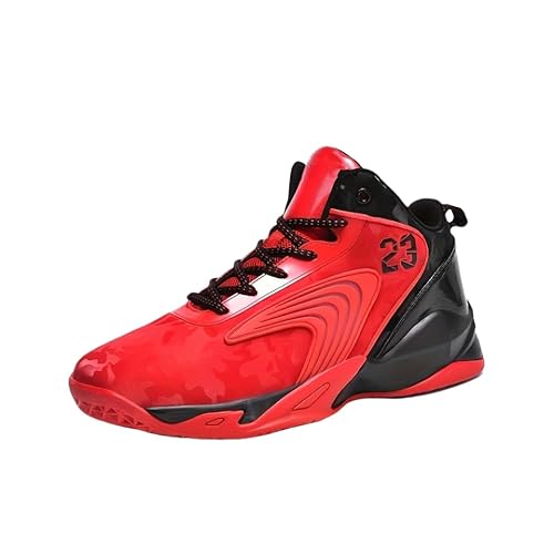 JXpxbao Retro Sneaker Herren Damen Schuhe Skateboardschuhe Laufschuhe Turnschuhe Mit Luftpolster Walkingschuhe Teenager Basketballschuhe Sportschuhe (Rot,44) von JXpxbao