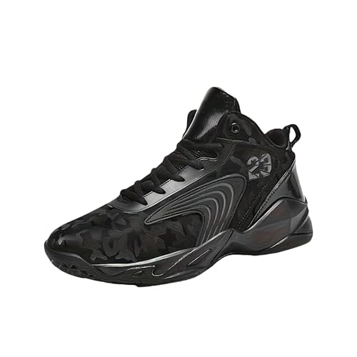 JXpxbao Retro Sneaker Herren Damen Schuhe Skateboardschuhe Laufschuhe Turnschuhe Mit Luftpolster Walkingschuhe Teenager Basketballschuhe Sportschuhe (Schwarz,45) von JXpxbao