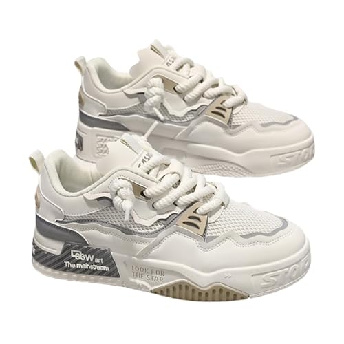JXpxbao Retro Sneaker Herren Schuhe Skateboardschuhe Laufschuhe Turnschuhe Mit Luftpolster Walkingschuhe Skateboardschuhe Sportschuhe (Beige,43) von JXpxbao