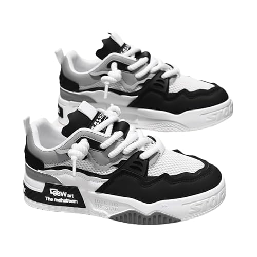 JXpxbao Retro Sneaker Herren Schuhe Skateboardschuhe Laufschuhe Turnschuhe Mit Luftpolster Walkingschuhe Skateboardschuhe Sportschuhe (Weiß Schwarz,44) von JXpxbao