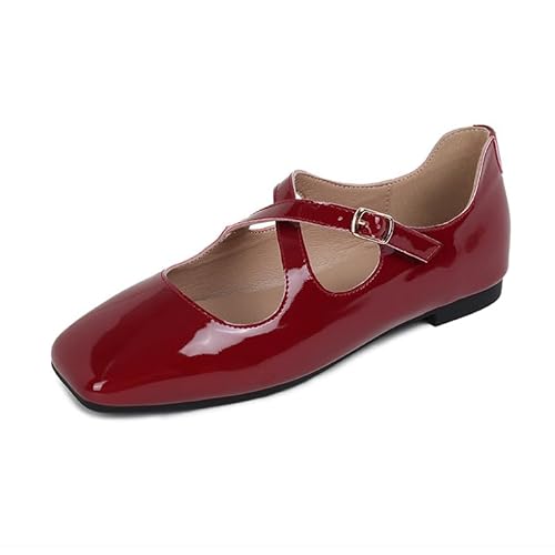 JXpxbao Riemchensandalen Mit Absatz Und Karree-zehenpartie Damen Heeled Sandal Leichte Sandals Freizeitsandale Luftunterstützung Weite Schuhe Shoes (rot,36) von JXpxbao