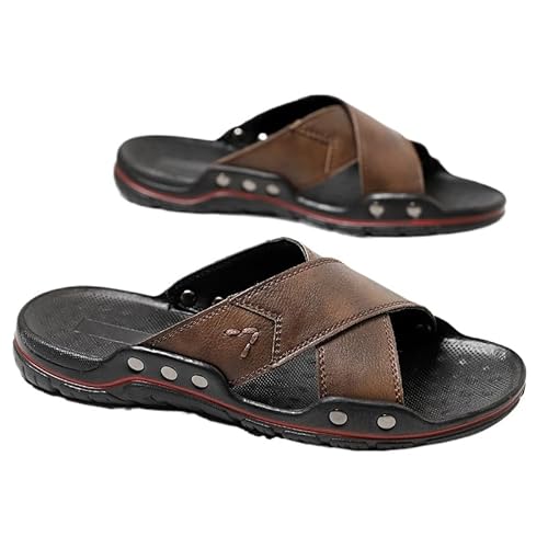 JXpxbao Sandalen Herren Outdoor Sandalen Sommer Wanderschuhe Strand Wandern Freizeitschuhe (Braun,45) von JXpxbao