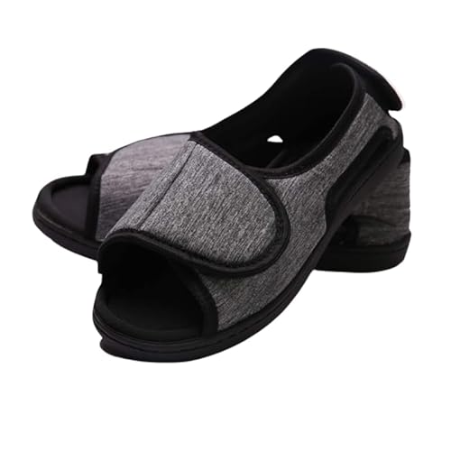 JXpxbao Sandalen Rehaschuhe Damen Herren Offene Orthopädische Schuhe Verstellbare Breite Sandalen Verbandschuhe Orthopädische Einlegesohle Klettverschluss Schwarz (Schwarz,40) von JXpxbao