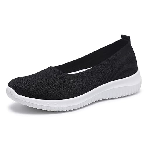 JXpxbao Schuhe Damen Schlupfschuhe - Laufschuhe Für Breite Fuß Orthopädische Leichte Und Atmungsaktive Trainer Bequeme Turnschuhe Walkingschuhe rutschfest Ultraleichte Outdoor Sneaker (schwarz,41) von JXpxbao