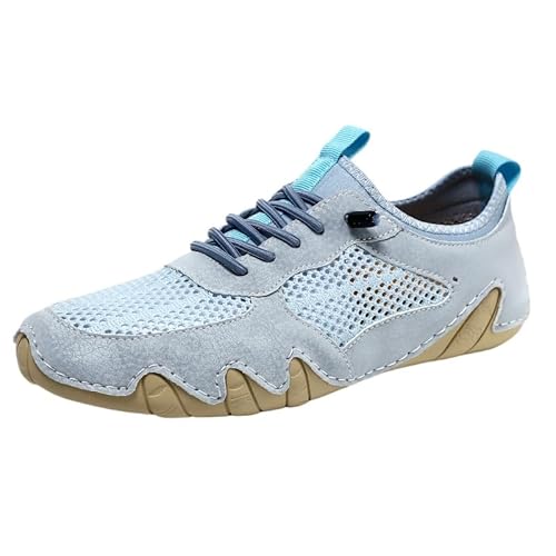 JXpxbao Schuhe Herren Ergonomischer Sommer Wasserdichter & Schmerzlindernder Barfußschuh Atmungsaktive Orthopädische Slip on Sneaker Bergxperten Schuhe Damen (Himmelblau,47) von JXpxbao