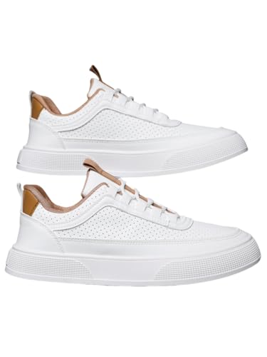 JXpxbao Sportschuhe Für Herren Laufschuhe Straßenlaufschuhe Outdoor-Sportschuhe Mit Guter Belüftung 39-45EU (44,Lnnen weiß braun) von JXpxbao