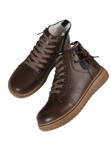 JXpxbao Stiefel Damen Casual Langschaft Boots Winterschuhe Damen Flach Rutschfeste Laufsohle Elegant Klobiger Blockabsatz Spitze Zehe Langschaft Stiefel Damen Stiefel (Braun,37) von JXpxbao