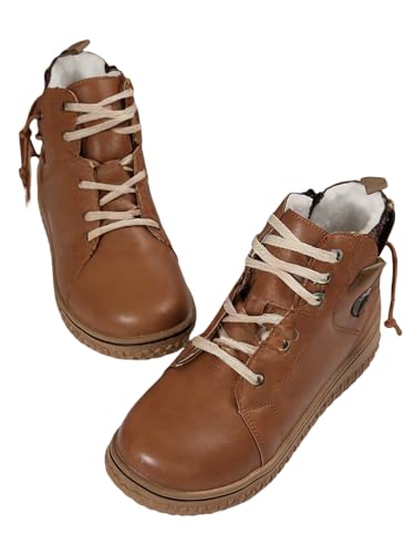 JXpxbao Stiefel Damen Casual Langschaft Boots Winterschuhe Damen Flach Rutschfeste Laufsohle Elegant Klobiger Blockabsatz Spitze Zehe Langschaft Stiefel Damen Stiefel (Dunkelbraun,38) von JXpxbao