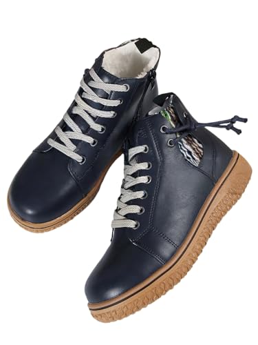 JXpxbao Stiefel Damen Casual Langschaft Boots Winterschuhe Damen Flach Rutschfeste Laufsohle Elegant Klobiger Blockabsatz Spitze Zehe Langschaft Stiefel Damen Stiefel (Marineblau,41) von JXpxbao