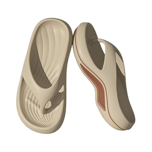 JXpxbao Stylische Damen-Flip-Flops Aus Eva in Uni-Farben, Bequem Und Weich, Für Alle Jahreszeiten Geeignet - Ideal Für Den Alltag, Arbeit, Strandurlaub Und Verschiedene Anlässe (Khaki,38) von JXpxbao