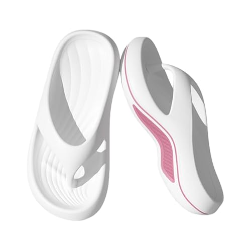 JXpxbao Stylische Damen-Flip-Flops Aus Eva in Uni-Farben, Bequem Und Weich, Für Alle Jahreszeiten Geeignet - Ideal Für Den Alltag, Arbeit, Strandurlaub Und Verschiedene Anlässe (Weiß,36) von JXpxbao