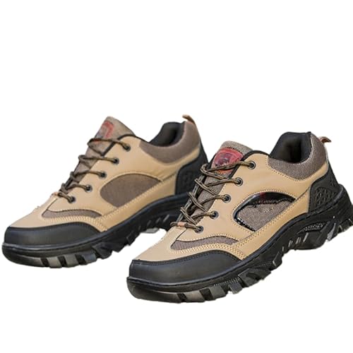 JXpxbao Traillaufschuhe Herren Leicht Atmungsaktiv Wanderstiefel rutschfest Laufschuhe Outdoor Fitness Straßenlaufschuhe (Khaki,44) von JXpxbao