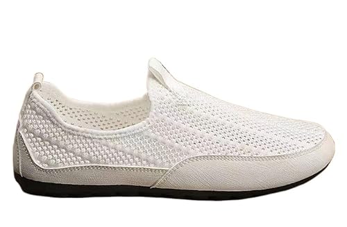 JXpxbao Turnschuhe Herren Slipper, Slip on Sneaker Herren Hinten Offen, Sportschuhe Mit Dicker Sohle Walkingschuhe Leichtgewichts Freizeitschuhe rutschfest Fitnessschuhe (40,weiß) von JXpxbao