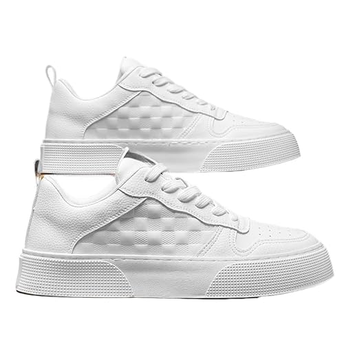JXpxbao Turnschuhe Herren Sneaker Laufschuhe Sportschuhe Atmungsaktiv Sneaker Leichte Straßenlaufschuhe Sportschuhe Herren mit Luftkissen Outdoor Fitness Straßenlaufschuhe (43,Reines Weiß) von JXpxbao