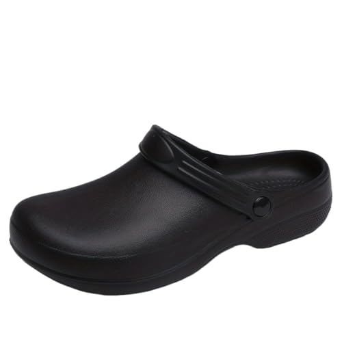 JXpxbao Ultrabequeme Unisex Eva Clogs - rutschfeste und langlebige Arbeitsschuhe für Köche & Pflegekräfte - Wasserfest, Öl-abweisend, Ideal für die Küche - Stilvoller Freizeitlook (Schwarz,38) von JXpxbao