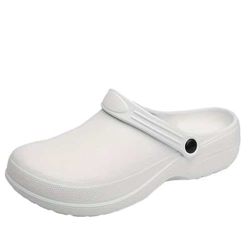 JXpxbao Ultrabequeme Unisex Eva Clogs - rutschfeste und langlebige Arbeitsschuhe für Köche & Pflegekräfte - Wasserfest, Öl-abweisend, Ideal für die Küche - Stilvoller Freizeitlook (Weiß,44) von JXpxbao