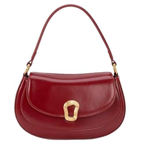 JXpxbao Umhängetasche Damen Klein Stylish Handtasche PU Leder Crossbody Bag Achselhöhle Schultertasche Halbmond Hobo Bag Tragetaschen Für Teenager Mädchen Party Dating (Rot) von JXpxbao