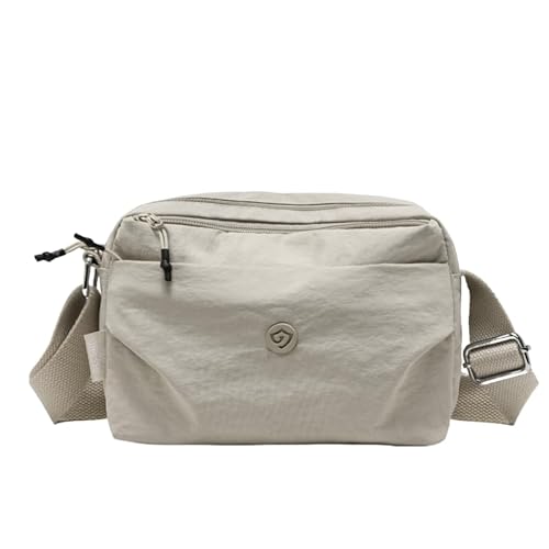 JXpxbao Umhängetasche Damen Mittelgroß Leichte Wasserabweisend - Kleine Umhängetaschen Damen Multi Pocket Tasche (Creme Weiß) von JXpxbao