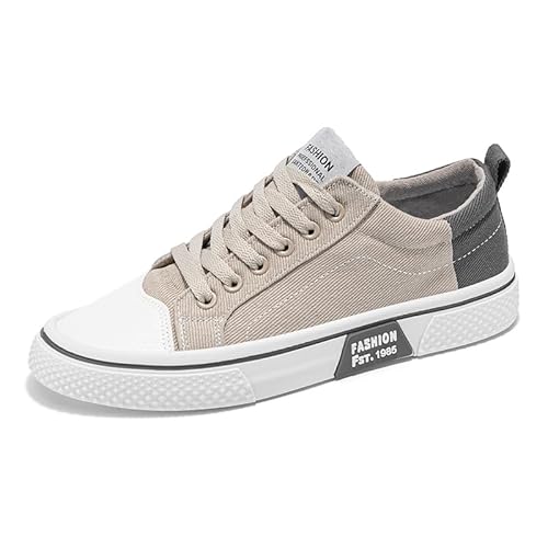JXpxbao Unisex Sneaker Stoffschuhe Herren Damen Canvas Schuhe Low Top Turnschuhe Walkingschuhe Leichtgewicht Atmungsaktive Sportschuhe (Beige Farbe,43) von JXpxbao