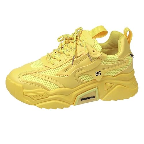 JXpxbao Universelle Arbeitsschuhe Damen Leichte Sicherheitsschuhe rutschfeste Sport-Lauf-Übungsschuhe Atmungsaktive Schutzschuhe (39,Gelb) von JXpxbao