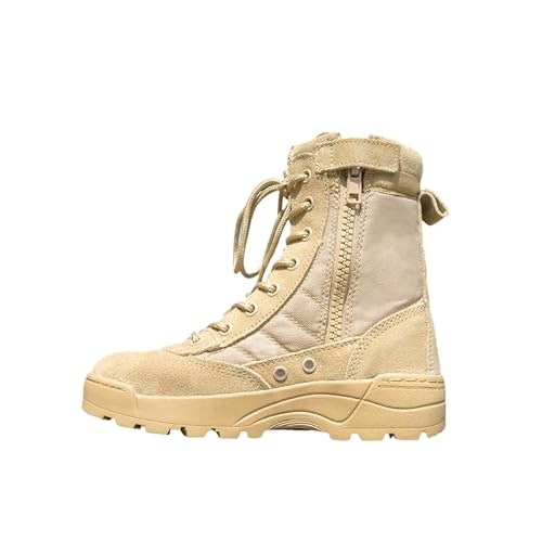 JXpxbao Wanderschuhe Mädchen Jungen Sommerlager wasserdicht Anti-Kollision rutschfest Wüste Stiefel Militär Fan Schuhe Kinder Arbeit Stiefel (Sand,37) von JXpxbao