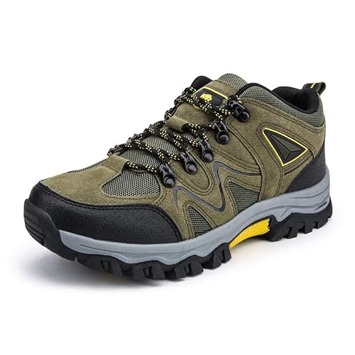 JXpxbao Wanderstiefel Wanderschuhe Herren Damen wasserdichte Outdoorschuhe rutschfeste Kletterschuhe Leicht Atmungsaktiv Trekking Hiking Schuhe Wanderhalbschuhe (Armeegrün,47) von JXpxbao