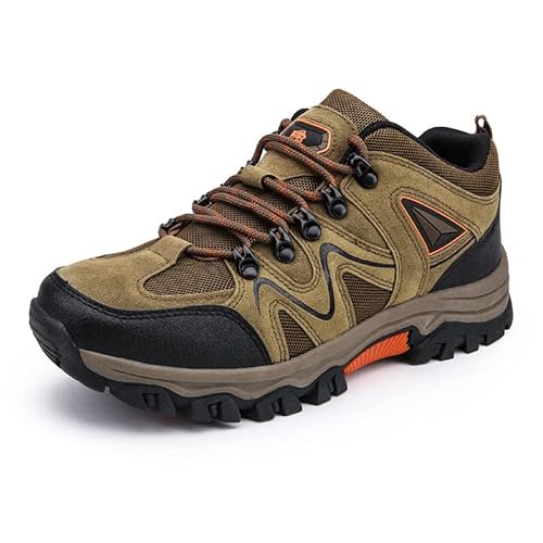 JXpxbao Wanderstiefel Wanderschuhe Herren Damen wasserdichte Outdoorschuhe rutschfeste Kletterschuhe Leicht Atmungsaktiv Trekking Hiking Schuhe Wanderhalbschuhe (Braun,39) von JXpxbao