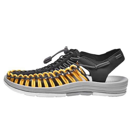 JXpxbao Weberei Atmungsaktive Flache Herrensandalen, Lässige Slip-On-Sandalen Für Den Strand Im Freien, Sandalen Mit Fußgewölbeunterstützung Für Damen (Farbe-12,36) von JXpxbao