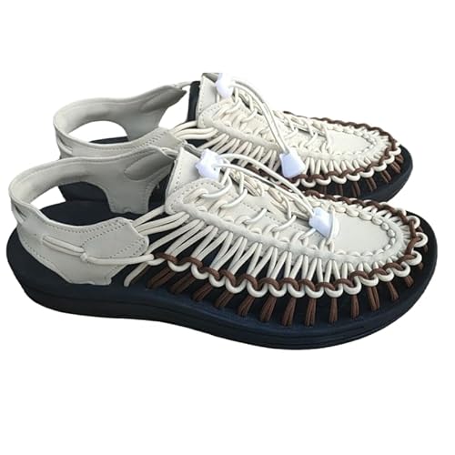 JXpxbao Weberei Atmungsaktive Flache Herrensandalen, Lässige Slip-On-Sandalen Für Den Strand Im Freien, Sandalen Mit Fußgewölbeunterstützung Für Damen (Farbe-20,40) von JXpxbao