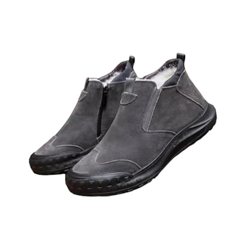 JXpxbao Winter Extra weite Diabetikerschuhe aus Baumwolle Herren Warm Gefüttert Winterstiefel Bequem rutschfest Winterschuhe GR.39-43 (39,Grau) von JXpxbao