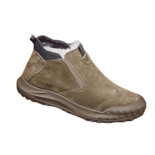 JXpxbao Winter Extra weite Diabetikerschuhe aus Baumwolle Herren Warm Gefüttert Winterstiefel Bequem rutschfest Winterschuhe GR.39-43 (43,Hellbraun) von JXpxbao