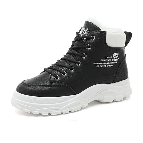 JXpxbao Winterschuhe Damen Motorradstiefel Winterstiefel Warm Gefütterte Winterschuhe Rutschfeste Stiefeletten Kurzschaft Stiefel Winter Outdoor Boot Schneestiefel (Schwarz,43) von JXpxbao