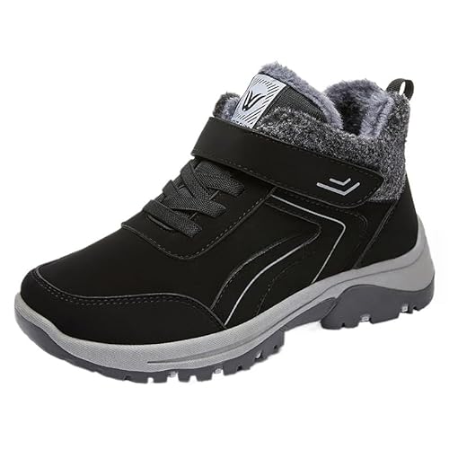 JXpxbao Winterschuhe Damen Warm Winterstiefel Gefütterte Schneestiefel Winter Outdoor Trekking Wanderschuhe Sports Stiefel (Schwarz 1,42) von JXpxbao