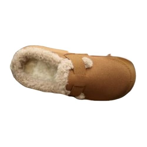 JXpxbao Winterstiefel Damen Winter Warme Stiefel Schnalle Ankle Bare Boots Casual Booties Schnalle Plateauschuhe Schuhe Mit Dickem Absatz (42,Kamel) von JXpxbao