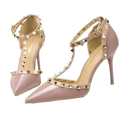 JXpxbao Women's Slingbacks Mid High Heels Sandals Pointy Toe, Strappy, Evening, Party, Summer Shoes, Daily Wear (Lila,36) von JXpxbao