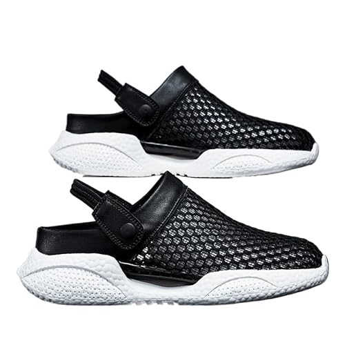 Orthopedische Sandals Herren Clogs Hausschuhe Mesh Atmungsaktiv Gartenschuhe (schwarz,39) von JXpxbao