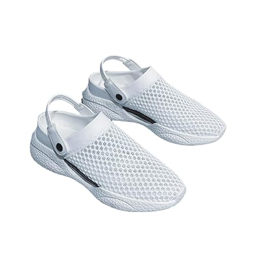 Orthopedische Sandals Herren Clogs Hausschuhe Mesh Atmungsaktiv Gartenschuhe (weiß,41) von JXpxbao