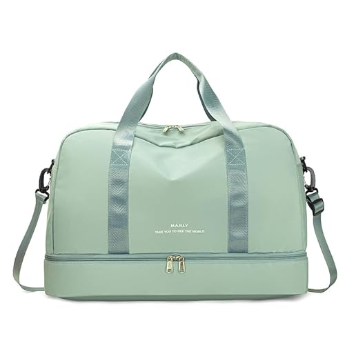 Reisetasche Damen Herren Handgepäck Tasche Sporttasche Weekender Bag Schwimmtasche Cocoletti Wasserdicht Travel Bag Duffle Bag Fitnesstasche Trainingstasche mit Schuhfach und Nassfach (Grün) von JXpxbao