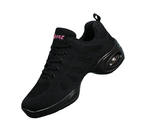 Split Sole Athletic Schuhe Trainer leichte Jazz Fersenschuhe Training Tanzsneaker Laufschuhe Leichte Luftkissen Schuhe (schwarz,36) von JXpxbao