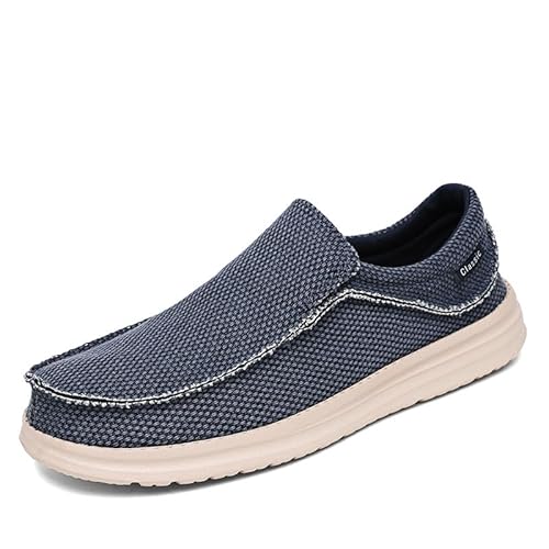 Stil-Mode Wally - Herren Stretch Canvas Moc Toe Shoes (blau,44) von JXpxbao