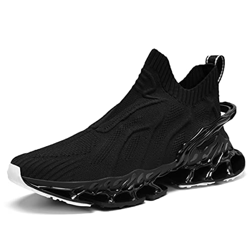 Turnschuhe Herren Laufschuhe Damen Sportschuhe Atmungsaktiv Leichtewichts rutschfeste Sportschuhe Gym Fitness Outdoor Schuhe Fashion Straßenlaufschuhe Knit Sneaker (Schwarz-02,42) von JXpxbao