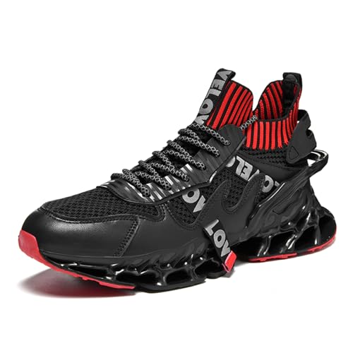 Turnschuhe Herren Laufschuhe Damen Sportschuhe Atmungsaktiv Leichtewichts rutschfeste Sportschuhe Gym Fitness Outdoor Schuhe Fashion Straßenlaufschuhe Knit Sneaker (Schwarz-07,43) von JXpxbao