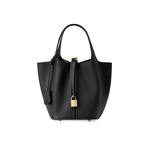 JYDQBAIS Damen Handtasche Weibliche Eimer Tasche Gemüsekorb Umhängetasche Reisetasche Gepäck Tasche Pendler Tasche Student Tasche, Schwarz von JYDQBAIS