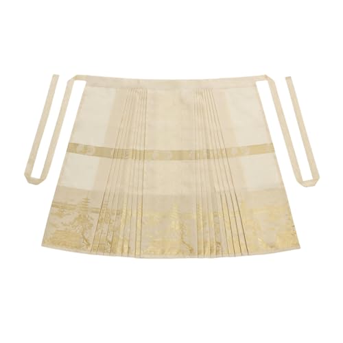 Damen Chinesischer Stil Hanfu-Element Traditioneller Langer Dünner Pferdegesicht-Rock Yellow S von JYHBHMZG