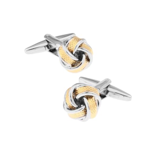 Manschettenknöpfe Für Herren 1 Paar Goldene Und Silberne Twist Ball Manschettenknöpfe Herren French Hemd Anzug Manschettenknöpfe von JYHLSHO